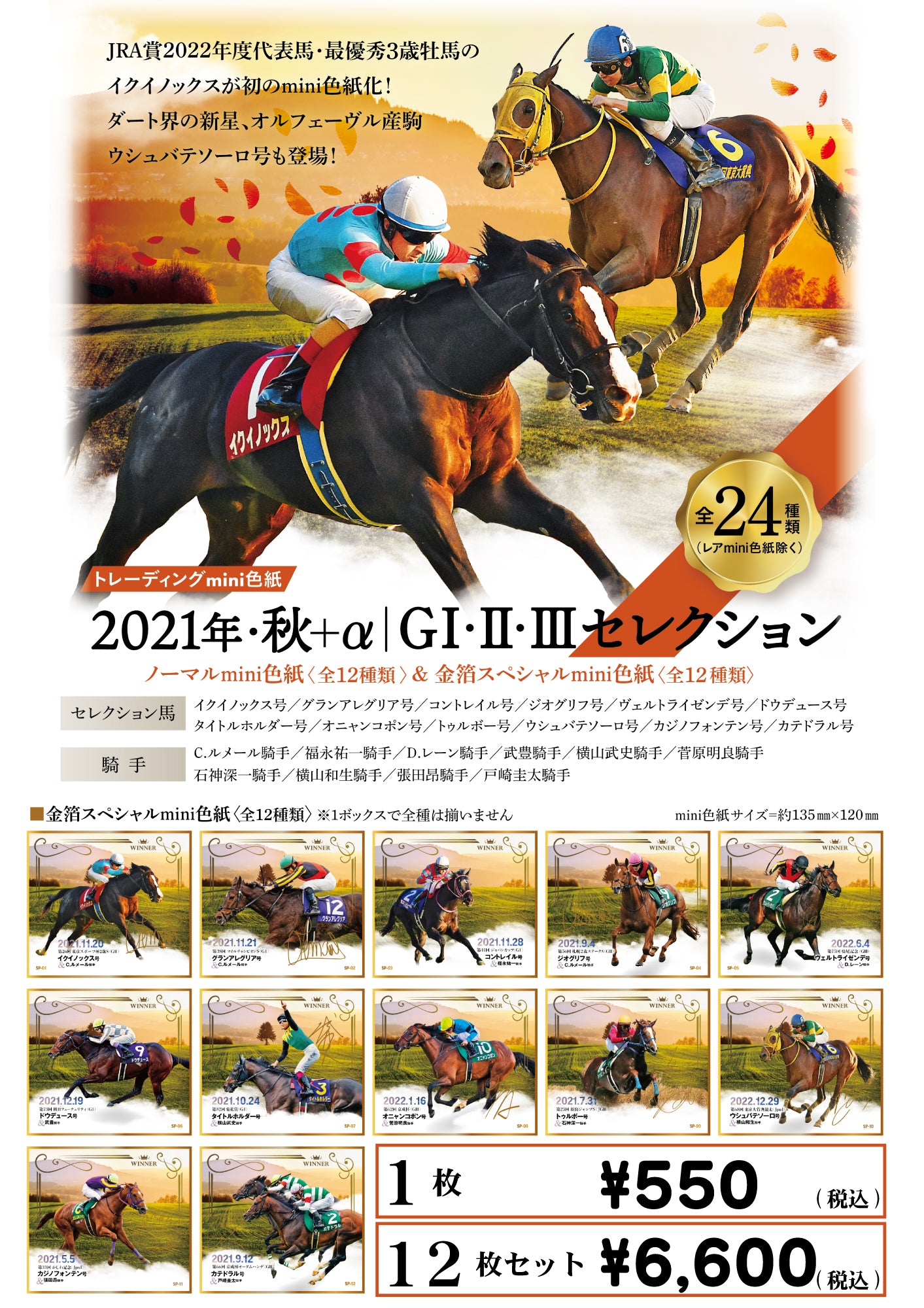 激レア】競馬ミニ色紙 C•ルメール騎手 直筆サイン入り色紙